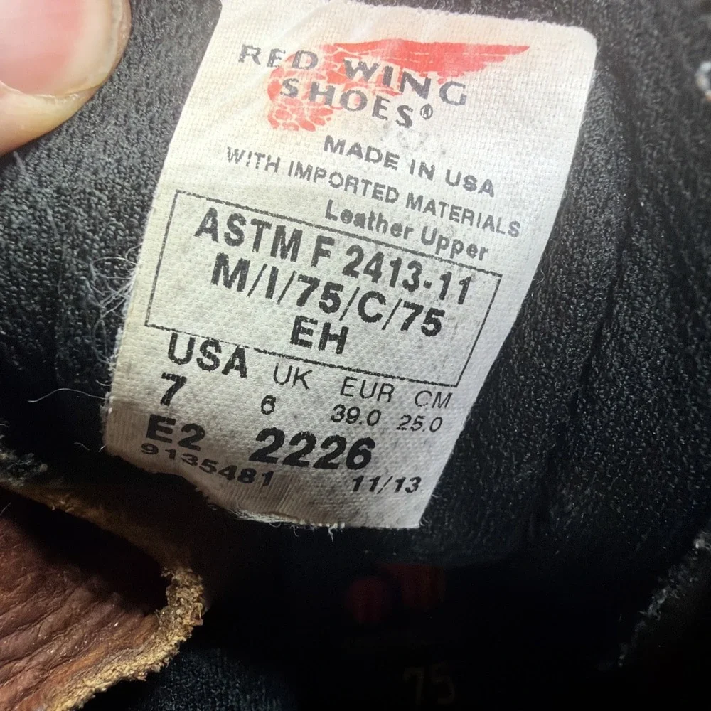 Red Wing Dynaforce Safety Toe Work‎ Boots Brown Leather Men's 7 E2 USA